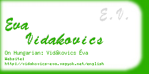 eva vidakovics business card